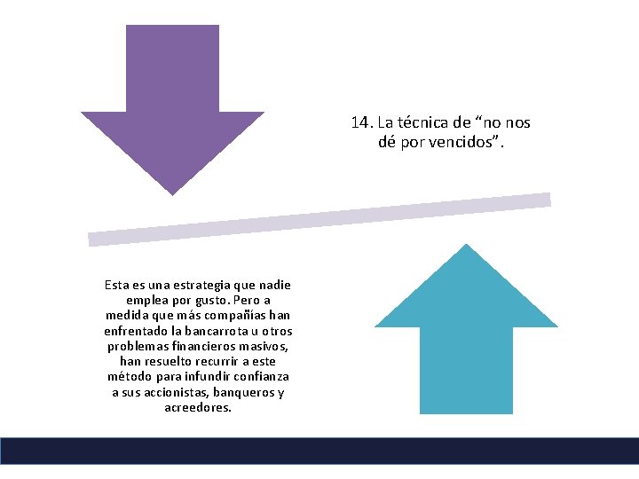 14. La técnica de “no nos dé por vencidos”. Esta es una estrategia que