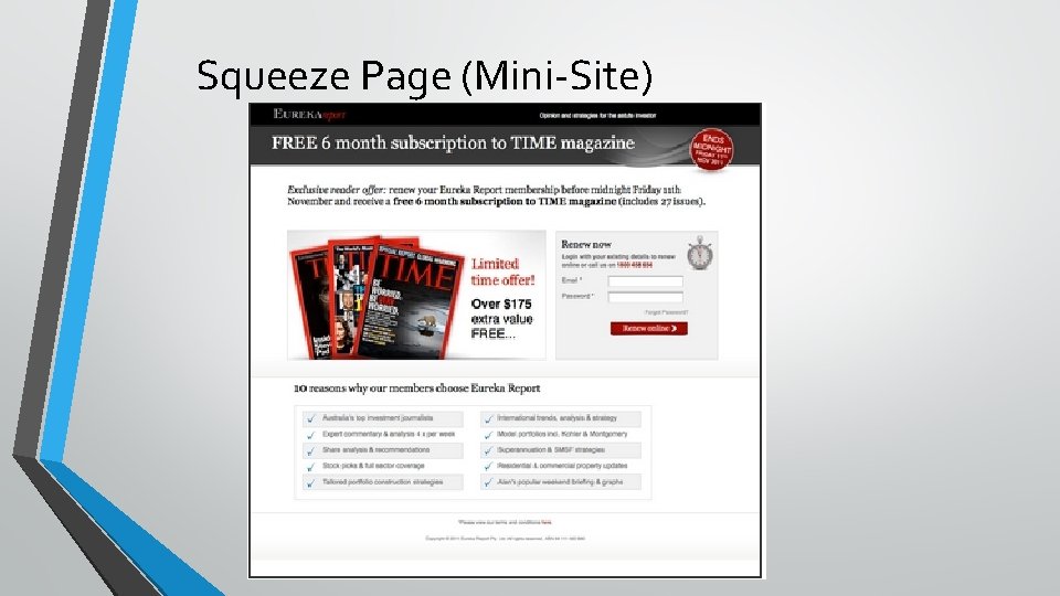 Squeeze Page (Mini-Site) 