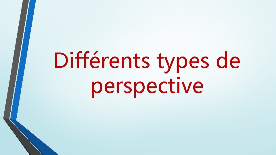 Différents types de perspective 