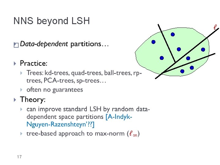 NNS beyond LSH � 17 NNS beyond LSH � 17