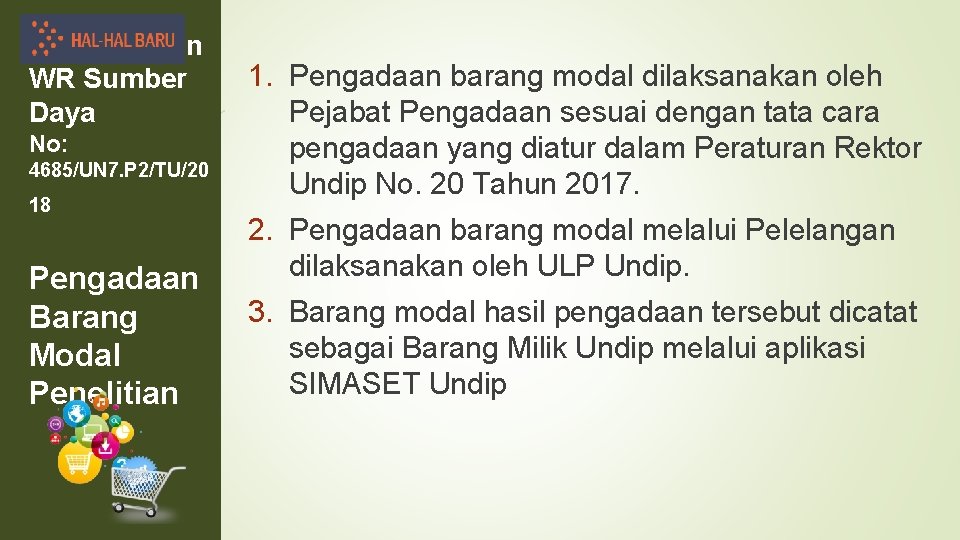 Surat Edaran WR Sumber Daya No: 4685/UN 7. P 2/TU/20 18 Pengadaan Barang Modal