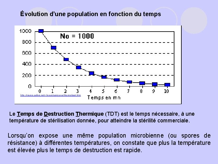 Évolution d’une population en fonction du temps http : //perso. calixo. net/~braun/conserve/thermobact. htm Le