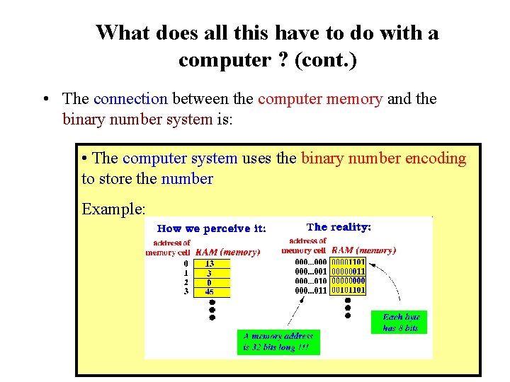 What does all this have to do with a computer ? (cont. ) •