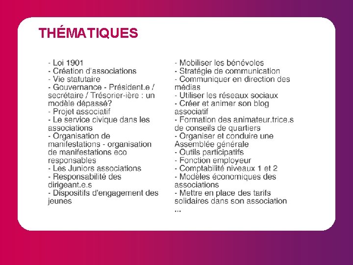 THÉMATIQUES 