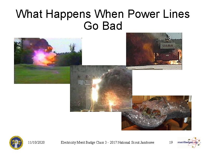 What Happens When Power Lines Go Bad 11/10/2020 Electricity Merit Badge Class 3 -