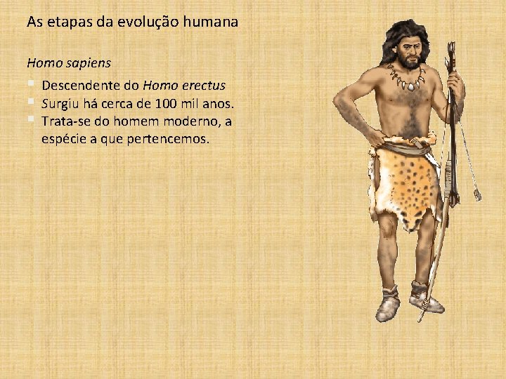 As etapas da evolução humana Homo sapiens § Descendente do Homo erectus § Surgiu