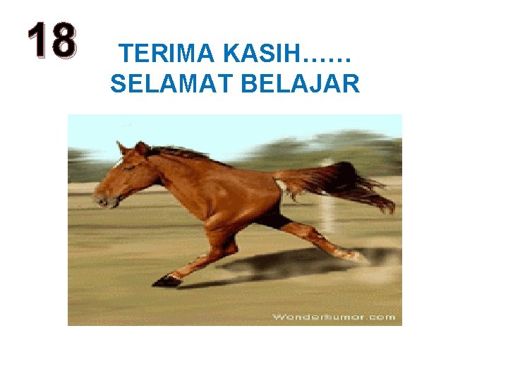 18 TERIMA KASIH…… SELAMAT BELAJAR 