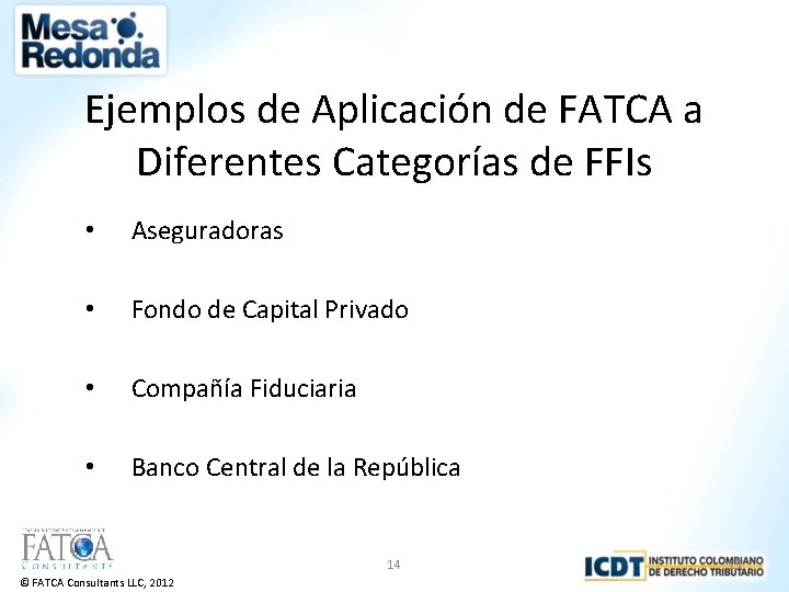 Ejemplos de Aplicación de FATCA a Diferentes Categorías de FFIs • Aseguradoras • Fondo