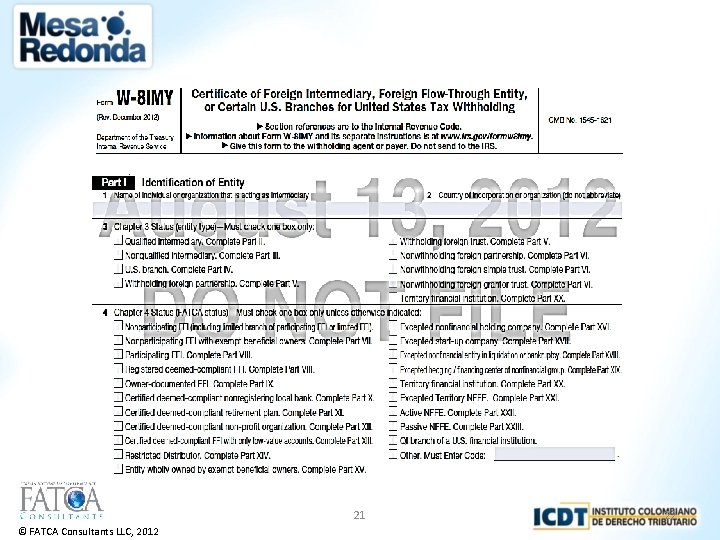21 © FATCA Consultants LLC, 2012 22 