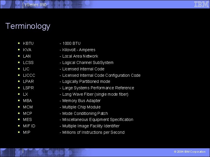 z. Series 890 Terminology § § § § KBTU - 1000 BTU KVA -