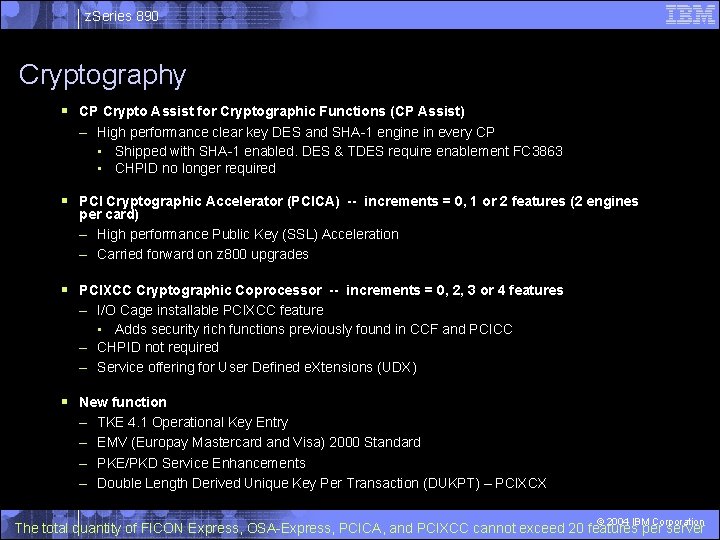 z. Series 890 Cryptography § CP Crypto Assist for Cryptographic Functions (CP Assist) –