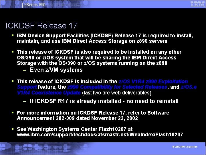 z. Series 890 ICKDSF Release 17 § IBM Device Support Facilities (ICKDSF) Release 17