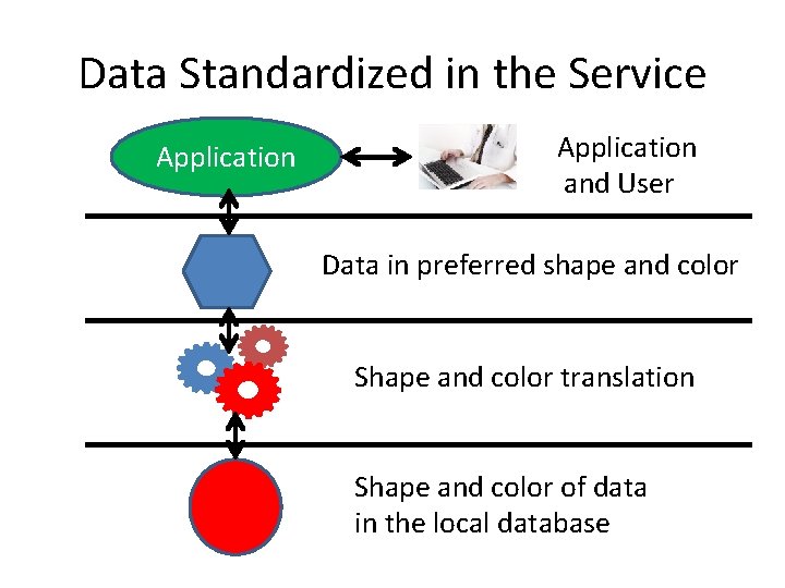 Data Standardized in the Service Application and User Data in preferred shape and color