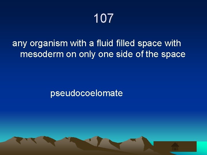 107 any organism with a fluid filled space with mesoderm on only one side