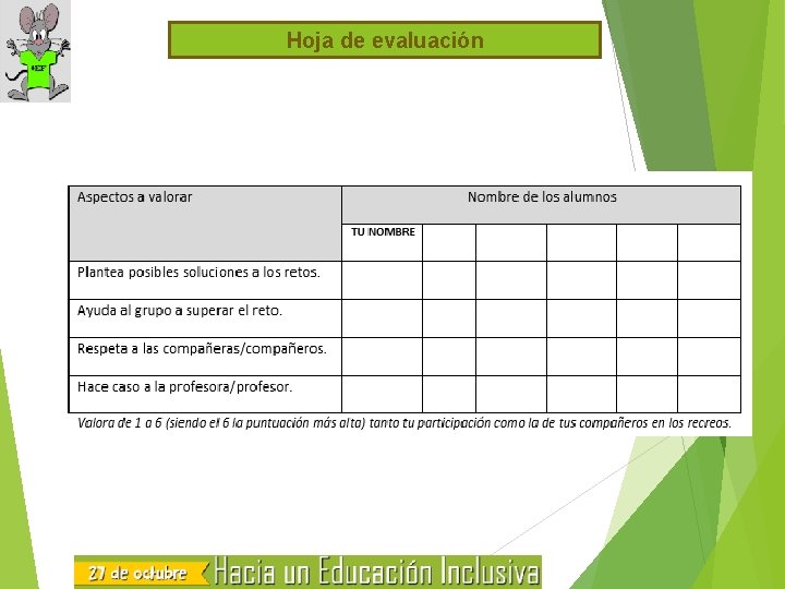 Hoja de evaluación 