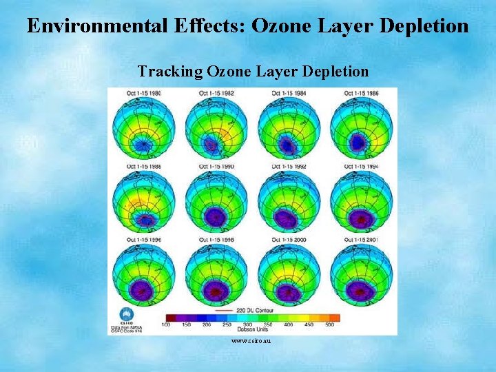 Environmental Effects: Ozone Layer Depletion Tracking Ozone Layer Depletion www. csiro. au 
