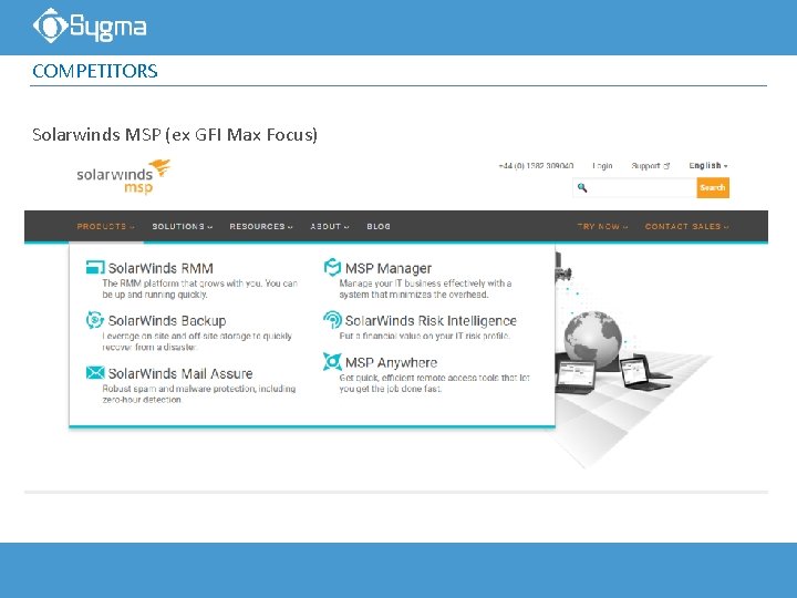 COMPETITORS Solarwinds MSP (ex GFI Max Focus) 3 