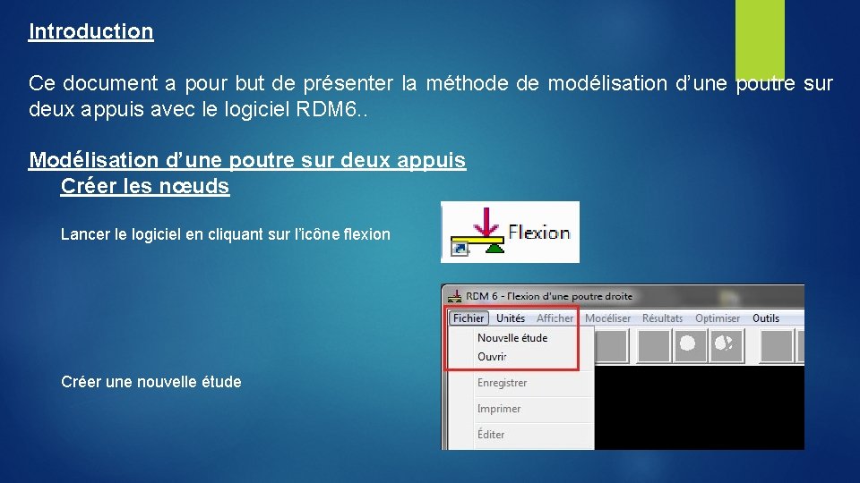 Introduction Ce document a pour but de présenter la méthode de modélisation d’une poutre