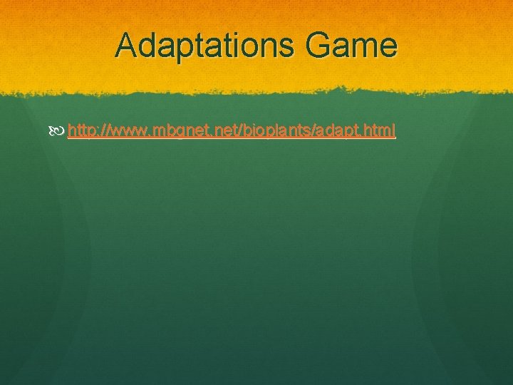 Adaptations Game http: //www. mbgnet. net/bioplants/adapt. html 