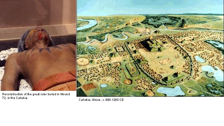 Reconstruction of the great ruler buried in Mound 72, in the Cahokia, Illinois, c.