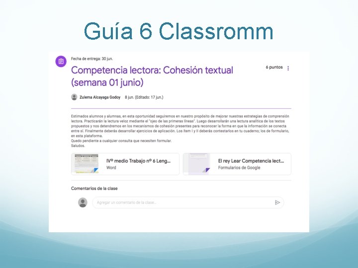 Guía 6 Classromm 