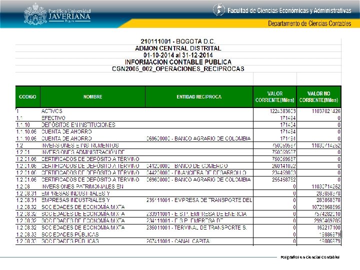 Posgrados en Ciencias Contables 