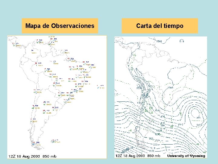 Mapa de Observaciones Carta del tiempo 