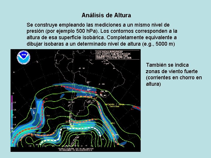 Análisis de Altura Se construye empleando las mediciones a un mismo nivel de presión