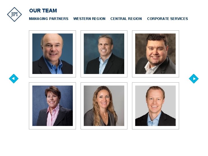 OUR TEAM MANAGING PARTNERS WESTERN REGION CENTRAL REGION CORPORATE SERVICES 