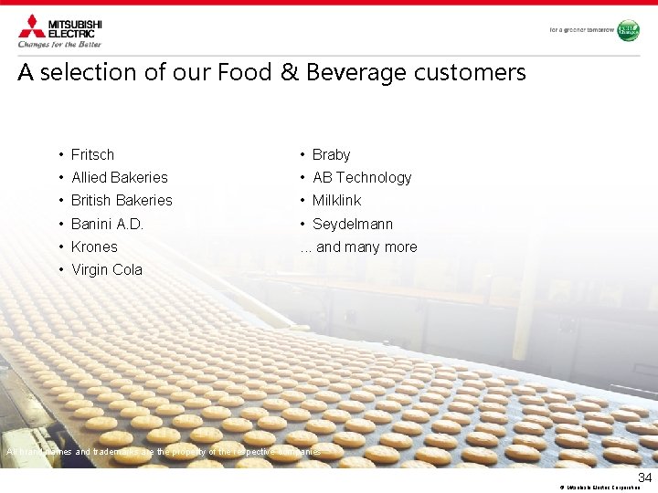 A selection of our Food & Beverage customers • Fritsch • Braby • Allied