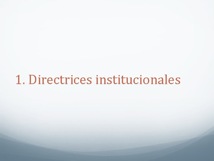 1. Directrices institucionales 