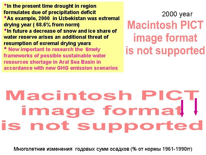  • In the present time drought in region formulates due of precipitation deficit