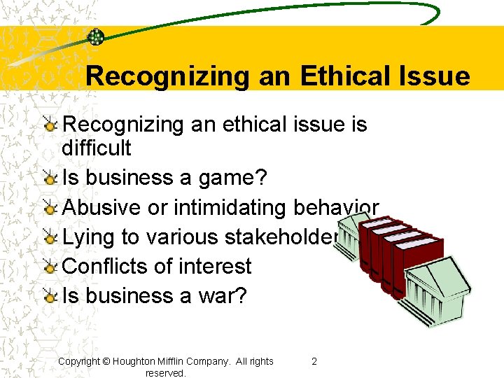 Chapter 3 Emerging Business Ethics Issues Copyright Houghton