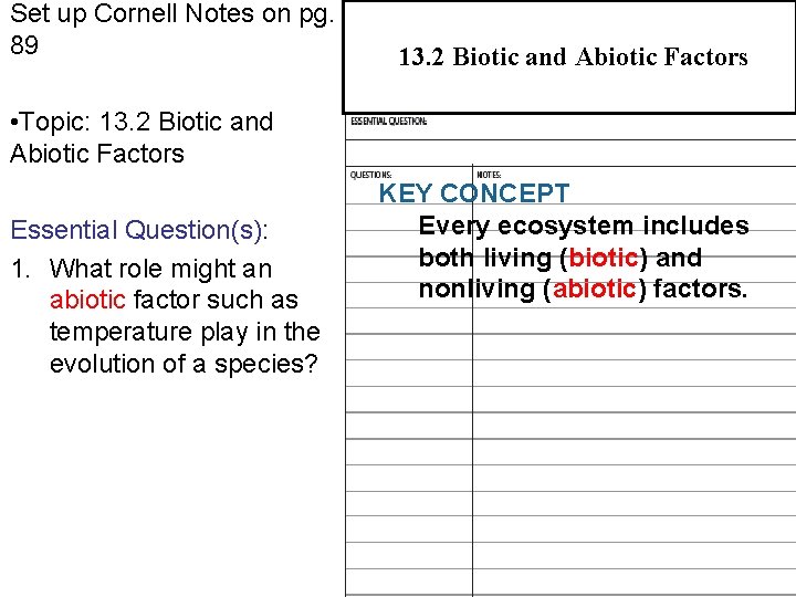 Set up Cornell Notes on pg. 89 31. 1 Pathogens and Human Illness 13.