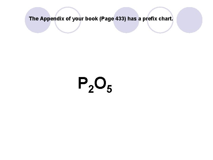 The Appendix of your book (Page 433) has a prefix chart. P 2 O