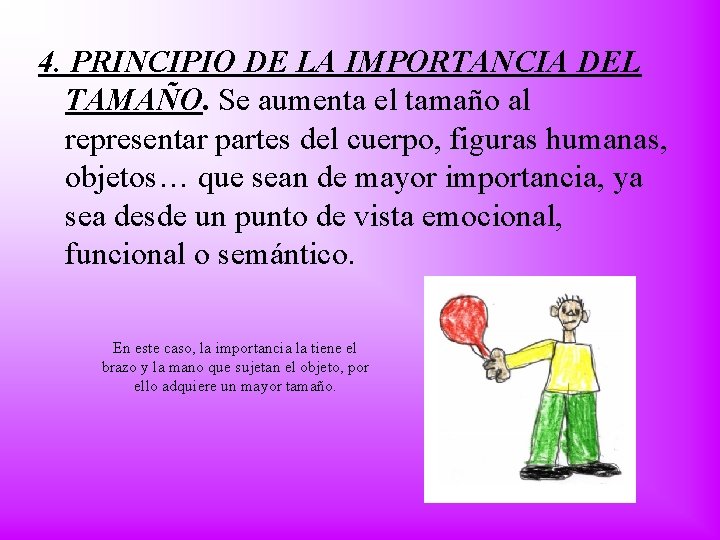 4. PRINCIPIO DE LA IMPORTANCIA DEL TAMAÑO. Se aumenta el tamaño al representar partes