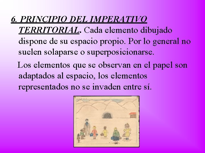 6. PRINCIPIO DEL IMPERATIVO TERRITORIAL. Cada elemento dibujado dispone de su espacio propio. Por