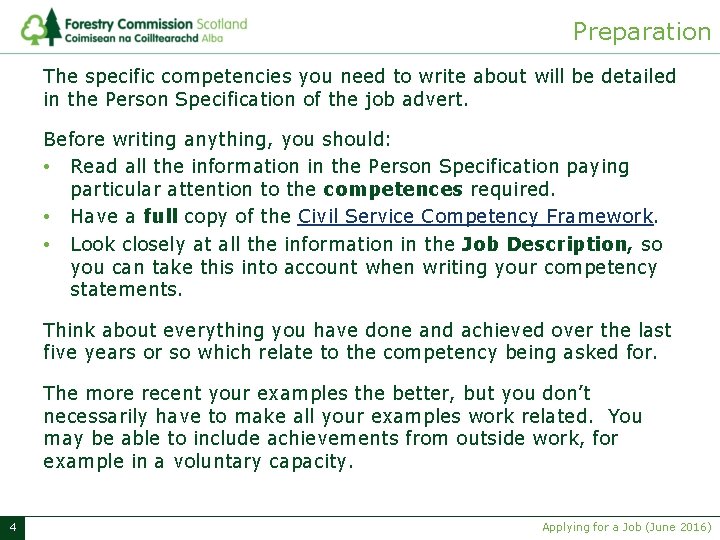 Preparation The specific competencies you need to write about will be detailed in the