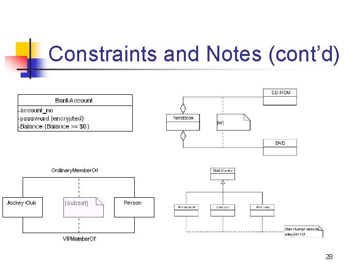 Constraints and Notes (cont’d) 28 