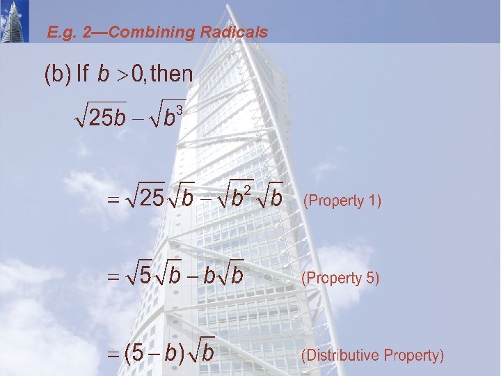 E. g. 2—Combining Radicals 