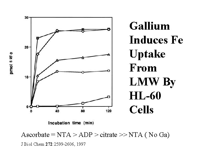 Gallium Induces Fe Uptake From LMW By HL-60 Cells Ascorbate = NTA > ADP