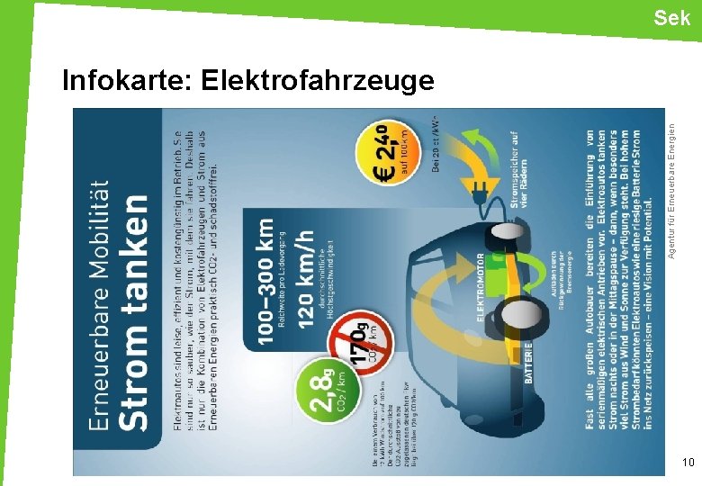 Sek Agentur für Erneuerbare Energien Infokarte: Elektrofahrzeuge 10 