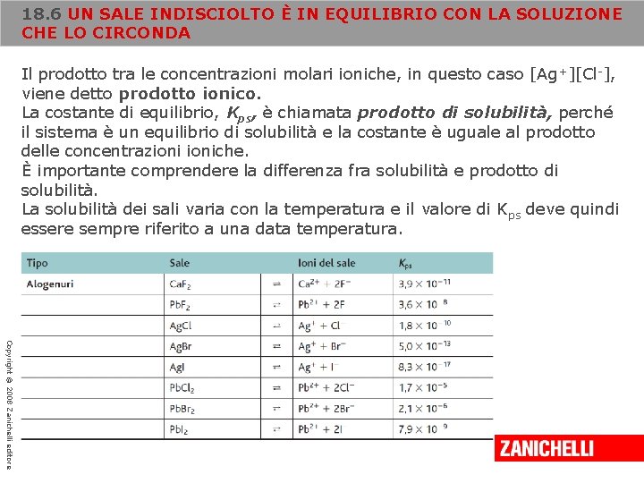 18. 6 UN SALE INDISCIOLTO È IN EQUILIBRIO CON LA SOLUZIONE CHE LO CIRCONDA