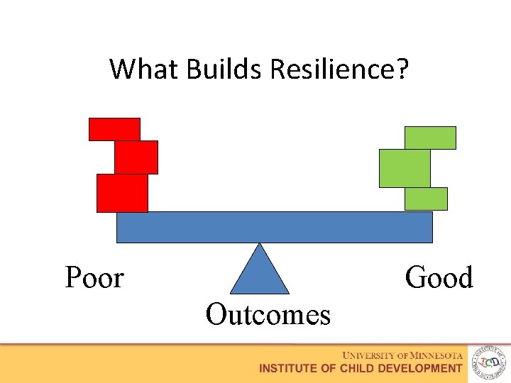 What Builds Resilience? Poor Good Outcomes 