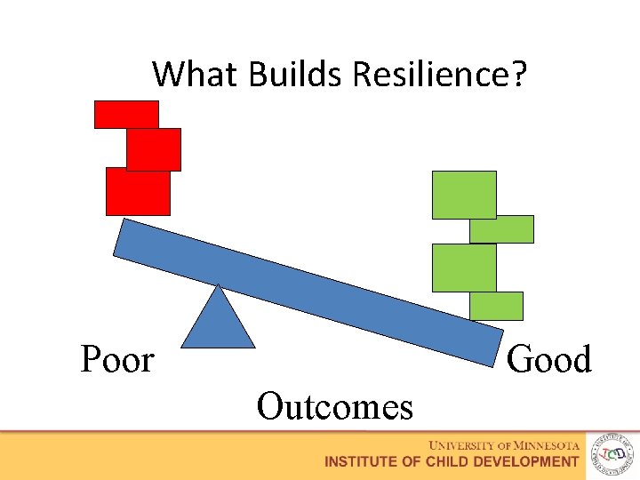 What Builds Resilience? Poor Good Outcomes 