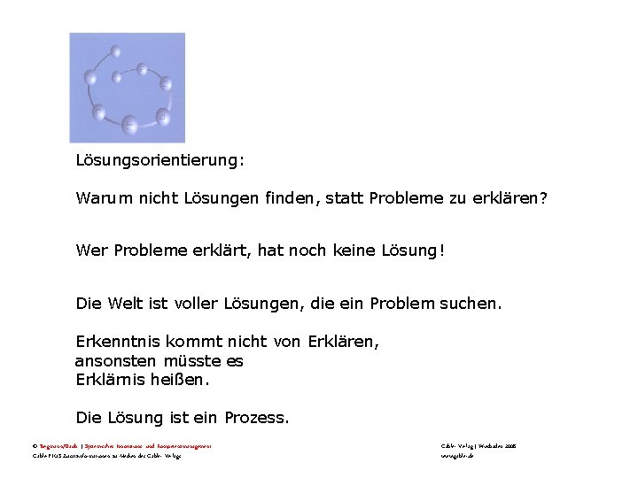 Lösungsorientierung: Warum nicht Lösungen finden, statt Probleme zu erklären? Wer Probleme erklärt, hat noch