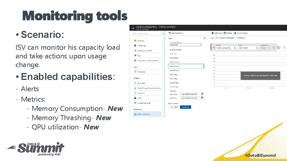  • Scenario: ISV can monitor his capacity load and take actions upon usage
