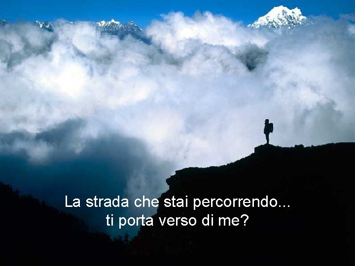 La strada che stai percorrendo. . . ti porta verso di me? 