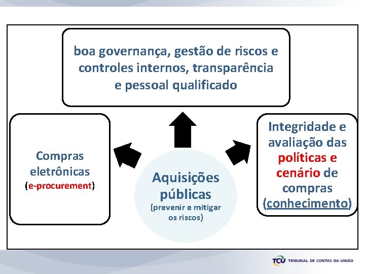 boa governança, gestão de riscos e controles internos, transparência e pessoal qualificado Compras eletrônicas