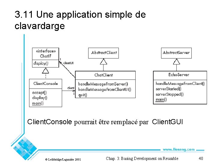 3. 11 Une application simple de clavardarge Client. Console pourrait être remplacé par Client.